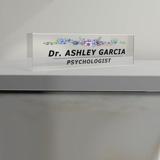 Personalized Desk Name Plate for Teachers - Custom Engraved Classroom Decor, Office Name Plates for Desk, Acrylic Name Plaque (Gift for Coworkers, Lawyers)