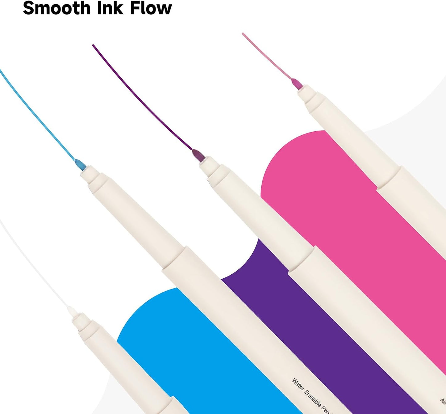 New White Water Erasable Marking Pen for Fabric, Smooth Touch Disappearing Ink Marker, Fabric Embroidery Pen, Water Soluble Tool for Quilting, Sewing, DIY Crafts