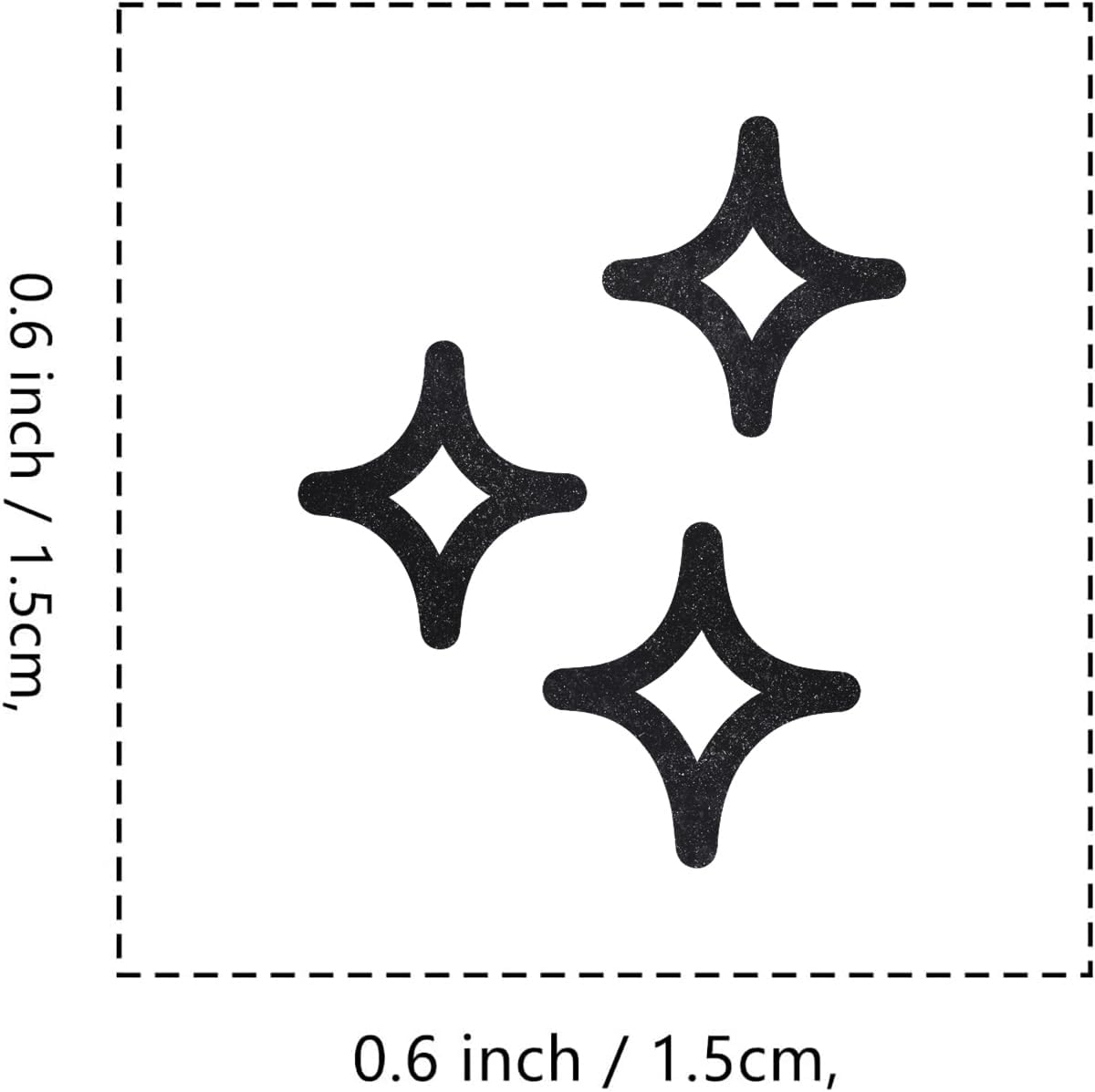 Shining Stars Rubber Stamp, 3/5 Inch Small Mini Stamp for Scrapbooking Card Making Planner