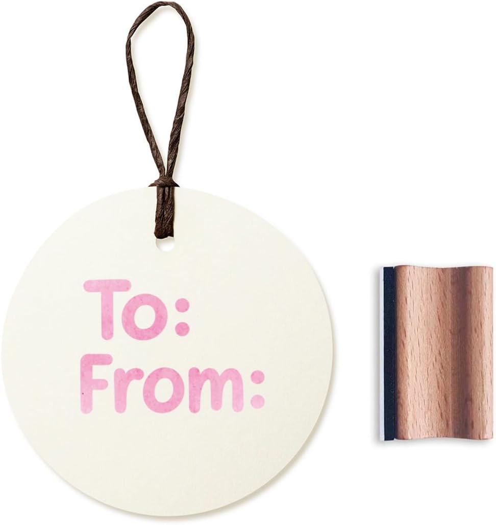 to from Gift Wrapped Rubber Stamp, 1-1/3 Medium Stamp for Scrapbooking Card Making Crafting