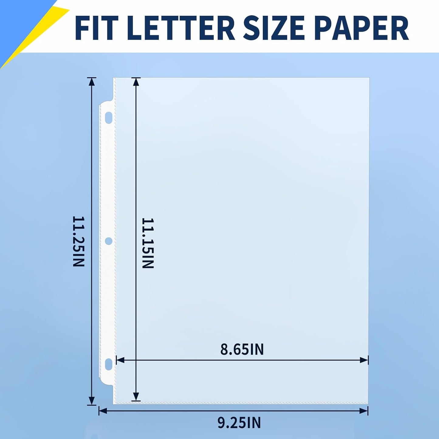 SUNEE Sheet Protectors 500 Packs for 3 Ring Binder, PVC-Free Clear Page Protectors 8.5x11 Inches Plastic Sleeves for Paper, Documents, Photos, Top Loading Binder Sleeves Letter Size