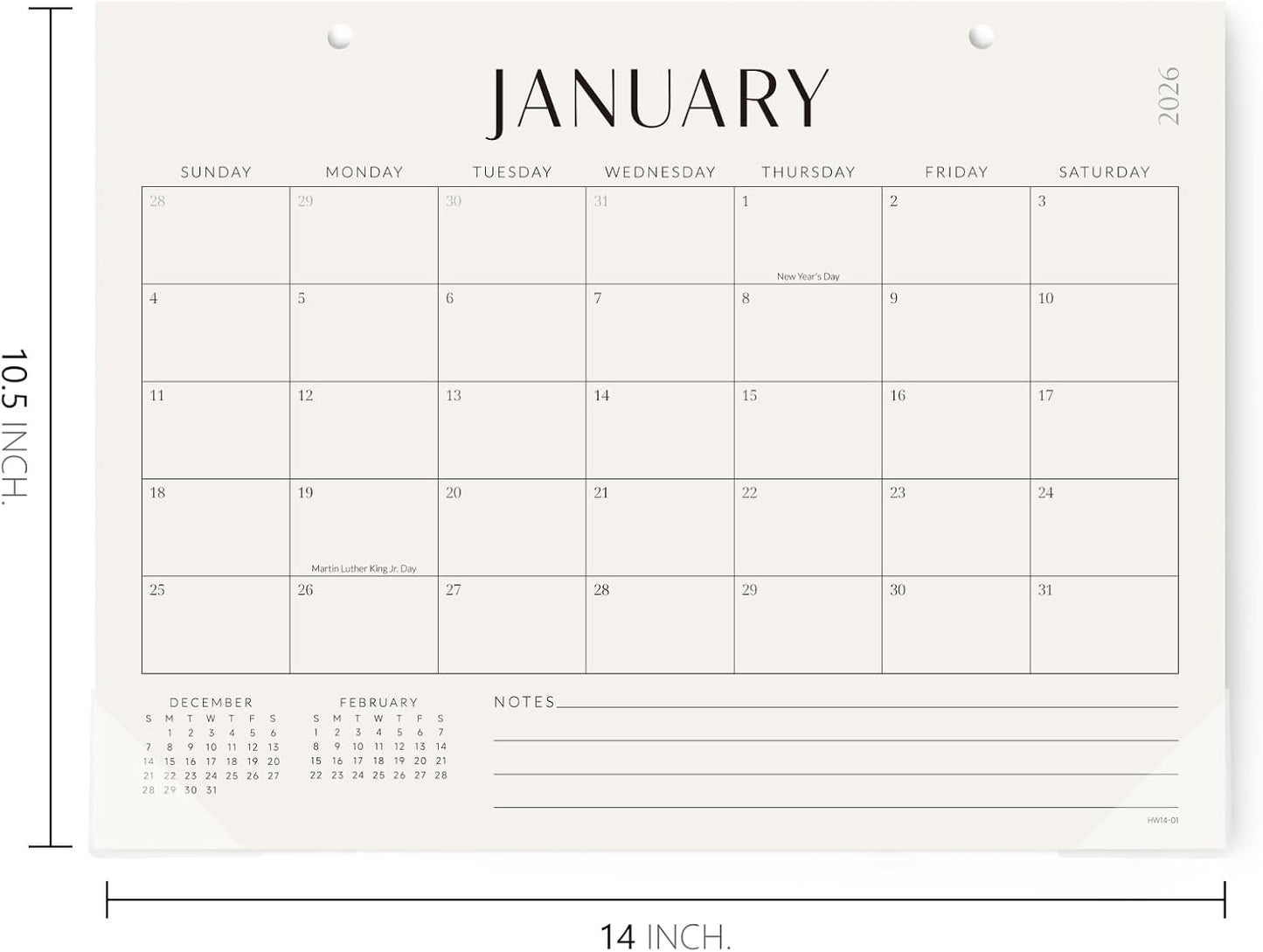 Jotsome Desk Calendar 2025-2026, Desk Pad Calendar From Now to December 2026 14x10.5 inch, Desk Blotter Calendar for Home and Office, Easy Planning