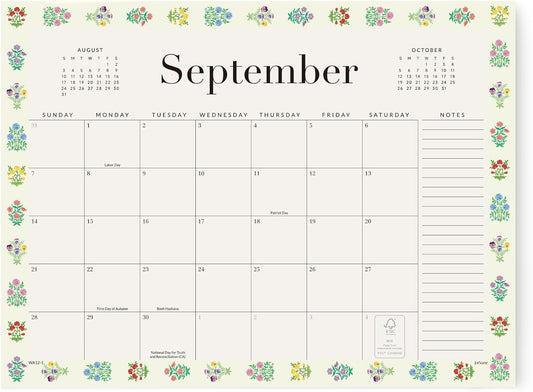 Jotsome Desk Calendar 2025-2026, Desk Pad Calendar From September 2025 to December 2026, Desk Blotter Calendar Decoration in Home and Office for Easy Organizing (Floral)