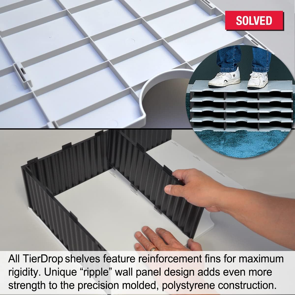 Ultimate Office TierDrop Jumbo 8-Compartment High-Wall Sorter - Sorts Documents, Forms & Mail - Durable Construction Features Expandable, Modular, No-Tool Assembly Design (Gray w/Black)