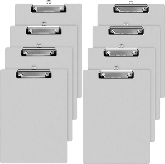 Epakh 8 Pieces Clipboard Bulks Metal Clipboard Aluminum Office Low Profile Clip Standard A4 Letter Size Metal Clip Board, Size 12.5 x 9 Inch