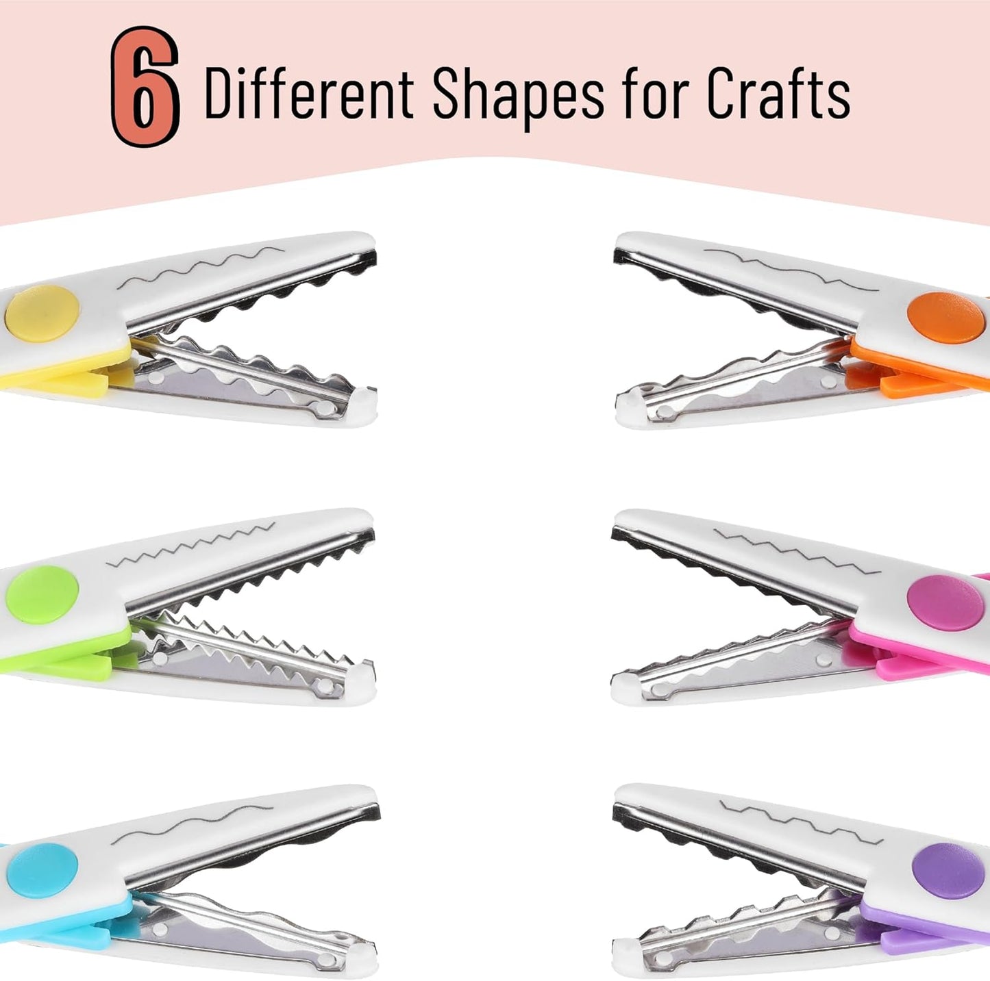 Mr. Pen- Craft Scissors Decorative Edge, 6 Pack, Retro Colors, Zig Zag Scissors for Crafting