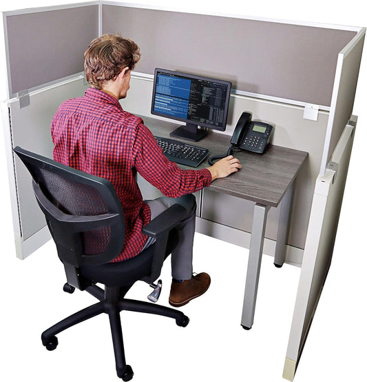 OBEX Acoustical Cubicle Privacy Screen Extender Desk Panel & Office Divider, Add Separation & Block Noise, 24" x 42", Overcast