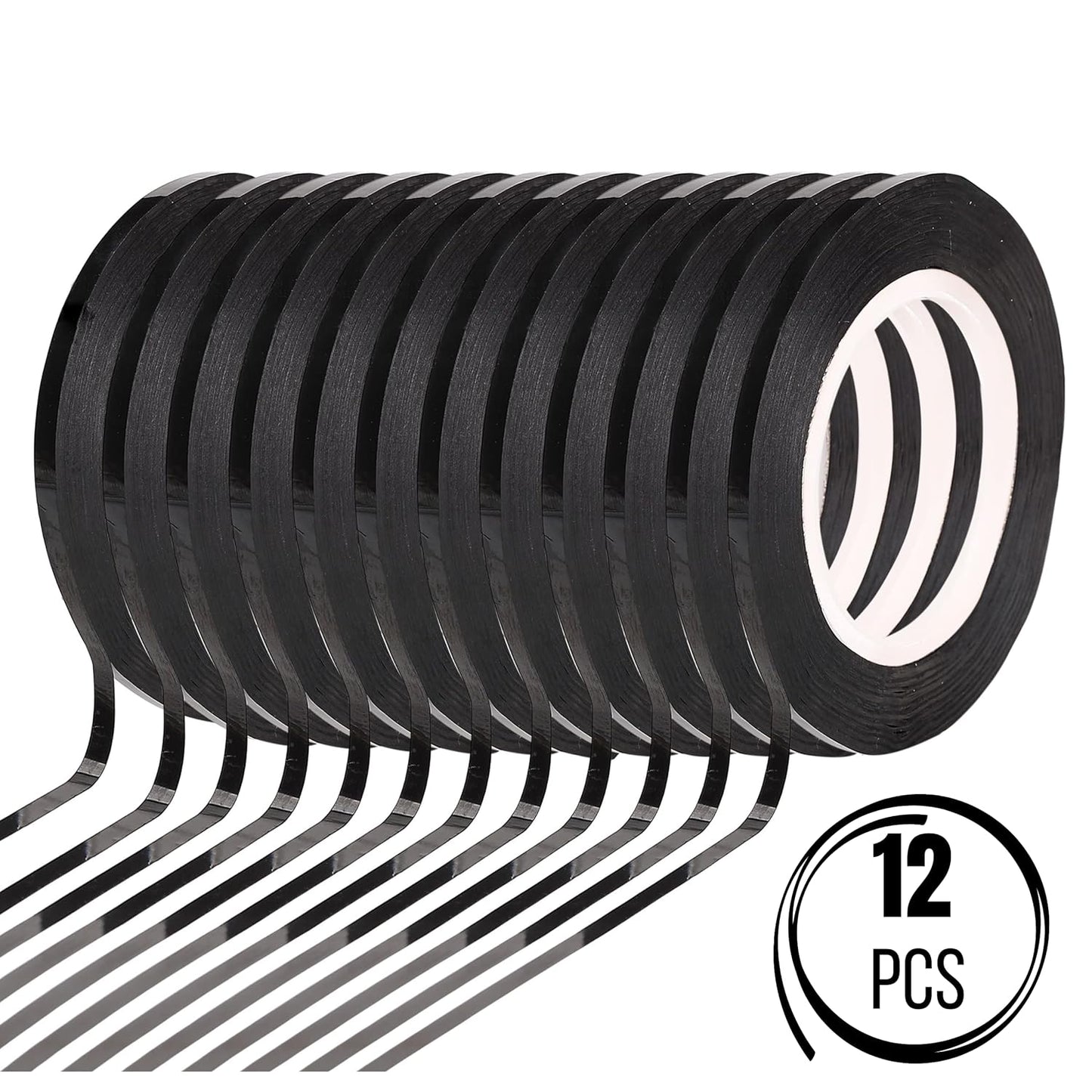 Mr. Pen- Black Whiteboard Tape, 12 Pack - Thin Grid Tape for Whiteboards & Dry Erase Boards