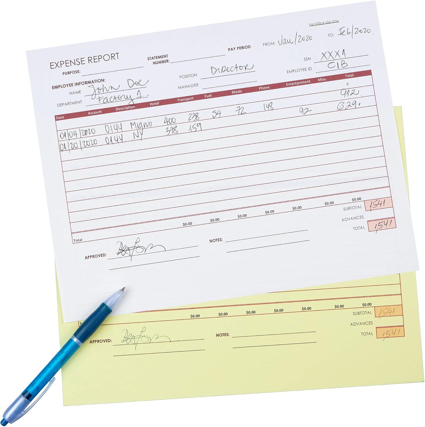 Limited Papers (TM), Carbonless Sheets, Superior, Pre Collated, Multi part, Bond Finish. (2 Part Reverse, 8.5 x 11 Inch, Canary/White (5887), 1 Ream)