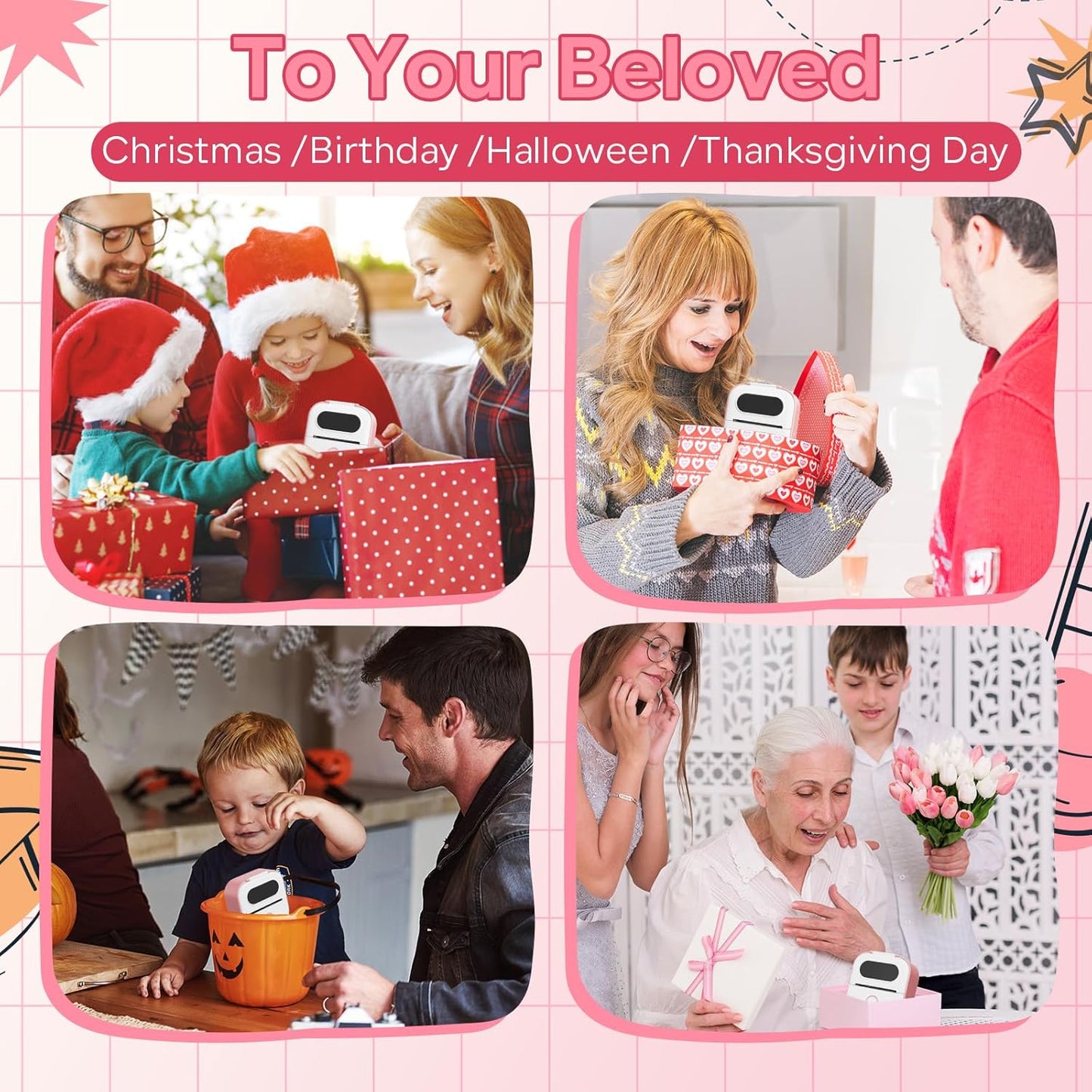 Sticker Printer Machine, Print Pods Mini Maker with 1 Roll Paper, Mini Portable Sticker Maker Y02C, Bluetooth Inkless for Phone, Thermal Portable Machine for Journal, Note, Photos, Learning