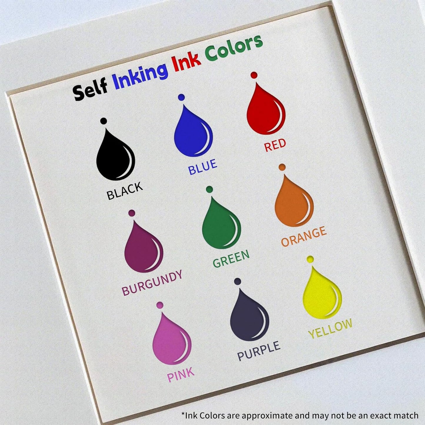 Custom Logo Self-Inking Stamp - Personalized Business Logo & Text Stamper | 5 Sizes | 7 Ink Color Options